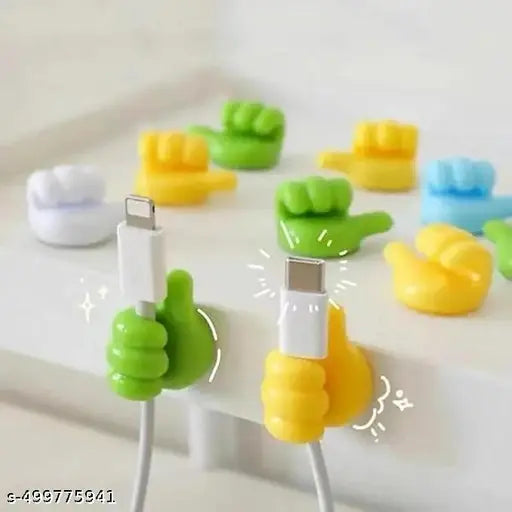 Thumb Wall Hooks- Wall Hook, Multifunction Self Adhesive Cable Clip Creative Thumbs Up Shape Wall Hook, Key Hook Wall Hangers for Home, Office Bedroom (10pcs - Multicolour)