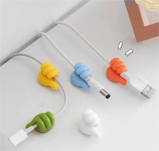 Thumb Wall Hooks- Wall Hook, Multifunction Self Adhesive Cable Clip Creative Thumbs Up Shape Wall Hook, Key Hook Wall Hangers for Home, Office Bedroom (10pcs - Multicolour)