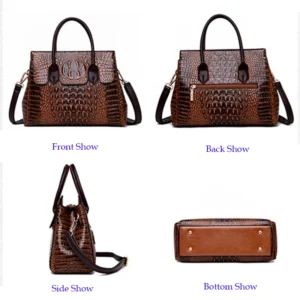 Women’s Genuine Leather Crocodile Crossbody