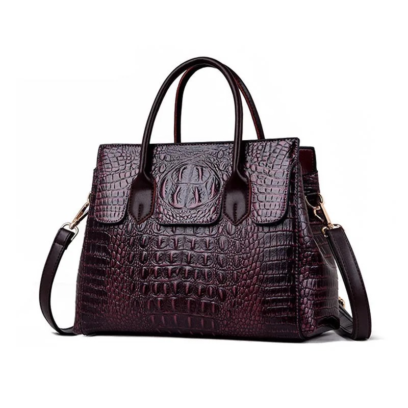 Women Genuine Leather Bag Crocodile Crossbody Bag BD